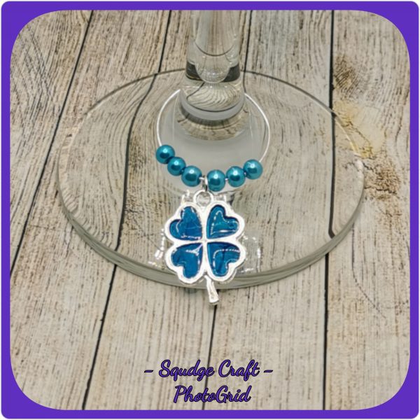 4 Leaf clover Wine Charms - Image 3