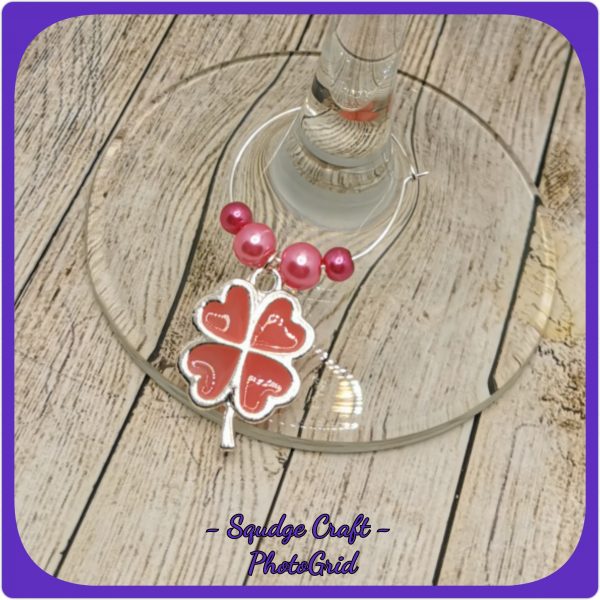 4 Leaf clover Wine Charms - Image 2